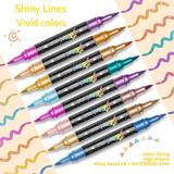 ArtShine – Kleurijk & Sprankelend – Dubbelzijdige Glitter & Lichtgevende Stiften Set