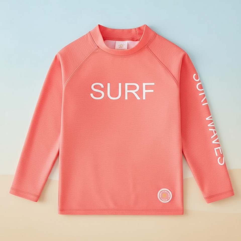 SunShield – Beschermend & Soepel – Kinder SurfShirt met Lange Mouwen en UPF 50+