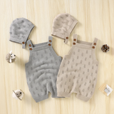MiniCozy – Zacht & Comfortabel – Gebreide Baby Tuinbroek met Mutsje