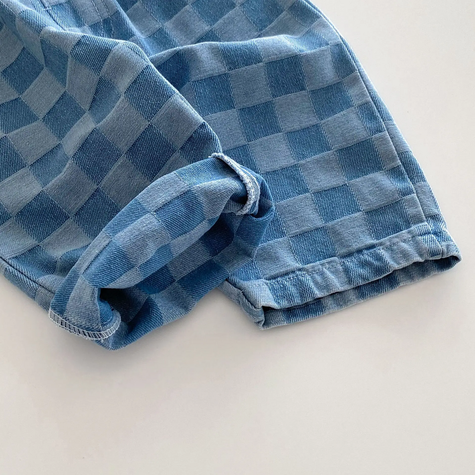 DenimCheck – Comfortabel & Trendy – Kinder Broek met Blokjespatroon