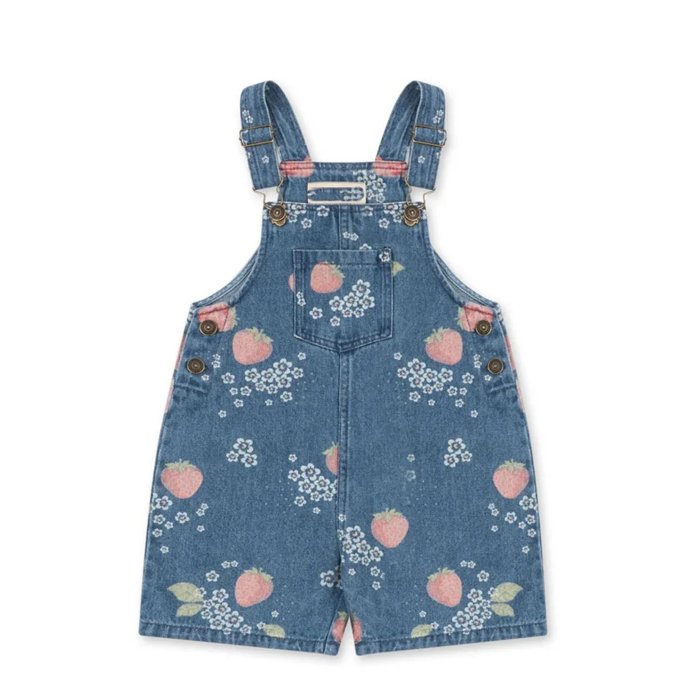 DenimCharm – Vrolijk & Comfortabel – Kinder Tuinbroek met Speelse Print