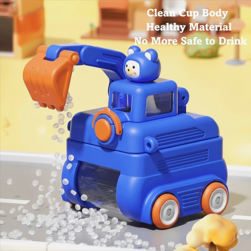 TinyExcavators – Uniek & Functioneel – Graafmachine Waterfles met Rietje