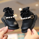 PearlCharm – Elegant & Schattig – Kinder Enkellaarsjes met Pareldetails