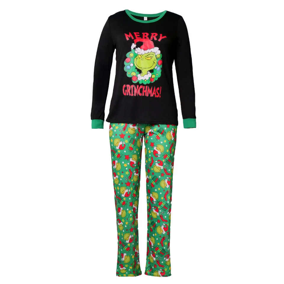 ChristmasGrinch – Speels & Gezellig – Familie Kerstpyjama met Grinchprint
