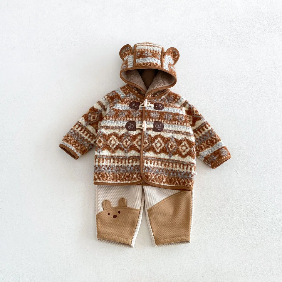 LittleWarm – Knus & Stijlvol – Winterjas met Fair Isle-Patroon