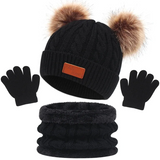 CozyPom – Warm & Zacht - Winterset met Muts, Sjaal en Handschoenen