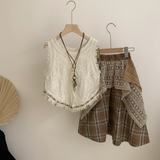 TinyTrends – Boho Chic & Schattig – Gehaakte Top met Geruite Rok
