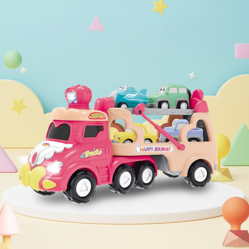 DinoDrive – Creatief & Avontuurlijk – 5-in-1 Vrachtwagen Speelset