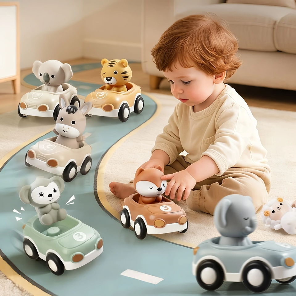 AnimalRide – Speels & Schattig – Silicone Dierenauto (3 stuks)