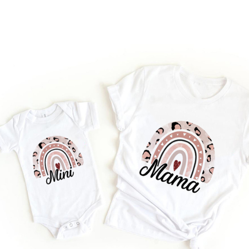 Mini Fashion™ - Mama & Dochter - Matchende Shirt & Romper