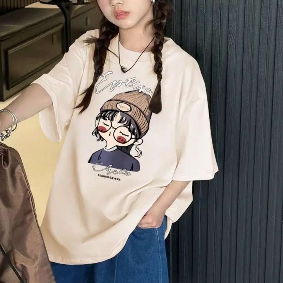 CuteStyle – Trendy & Comfortabel – T-shirt met oversized cartoonprint