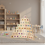 Rainbow Gem Stacking Blocks – Creatief & Leerzaam – Houten Stapel Blokken Set
