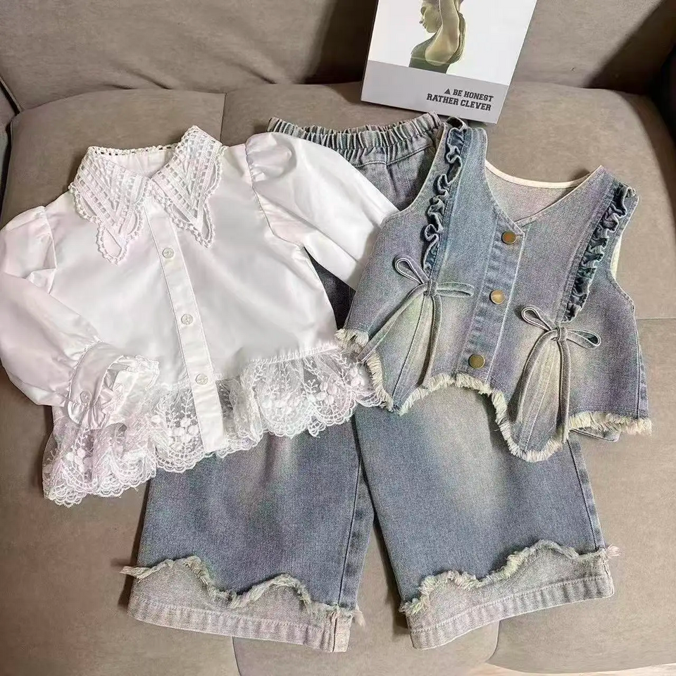 DenimBelle – Trendy & Schattig – 3-Delige Kinder Set met Denim
