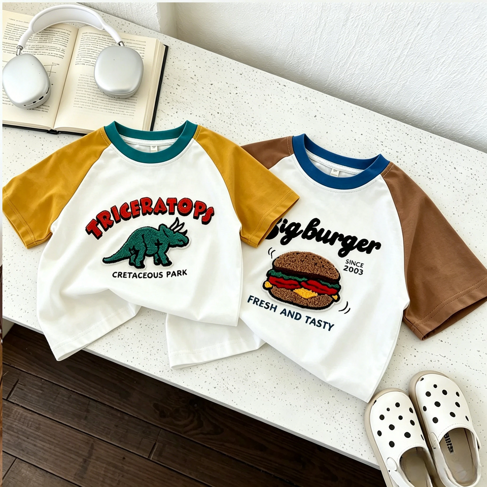 StreetBoy – Stoer & Comfortabel – Kinder T-shirt met Raglan Mouwen en Print