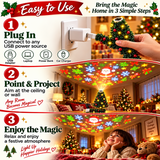 HolidayBeam – Feestelijk & Sfeervol – USB Kerstprojector met Lichtpatronen
