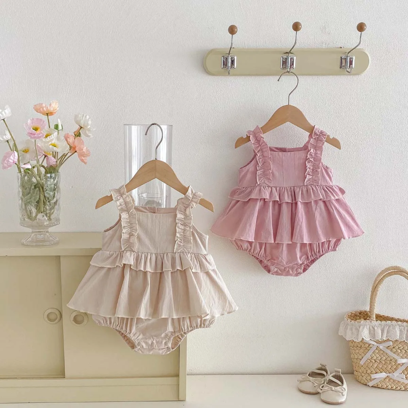 TinyBloom – Schattig & Zacht – Baby & Peuter Jurkje met Ruches