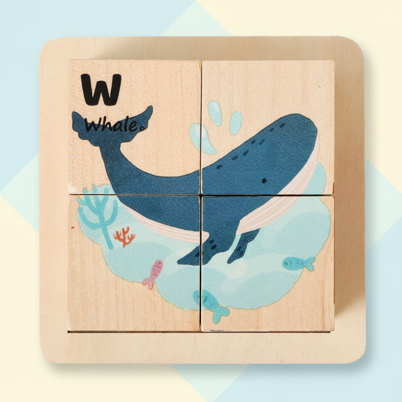 WoodMind – Creatief & Leerzaam – 6-in-1 Montessori Dieren Houten Puzzel