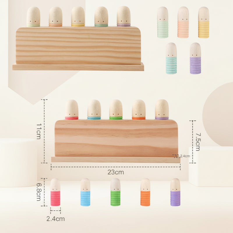 Color Spring– Spelend & Ontwikkelend – Sensorisch Houten Babyspeelgoed
