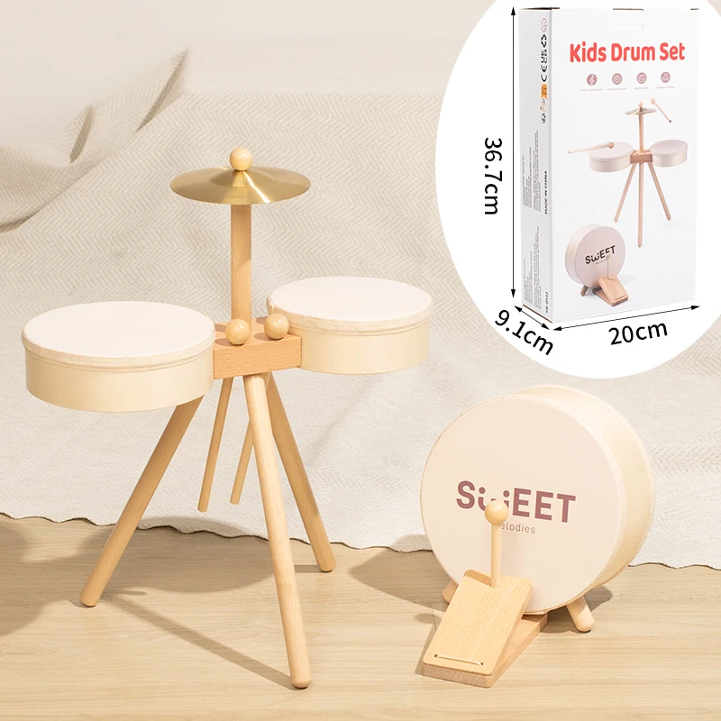 Kids Wooden Drum Toy – Muziek & Creatief – Drum Speelset