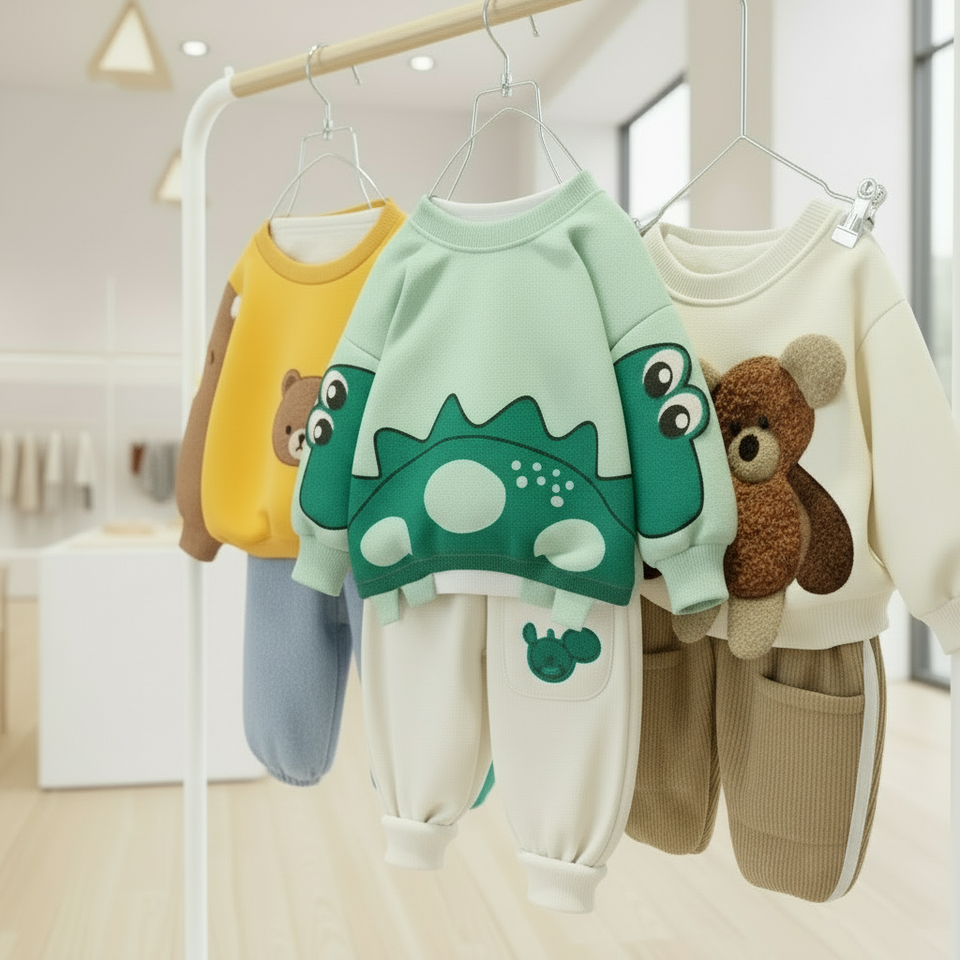 Mini Fashion™ - Warm & Zacht – Tweedelige Kinder Kleding Set