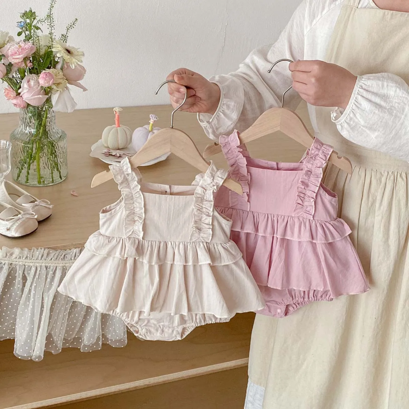 TinyBloom – Schattig & Zacht – Baby & Peuter Jurkje met Ruches
