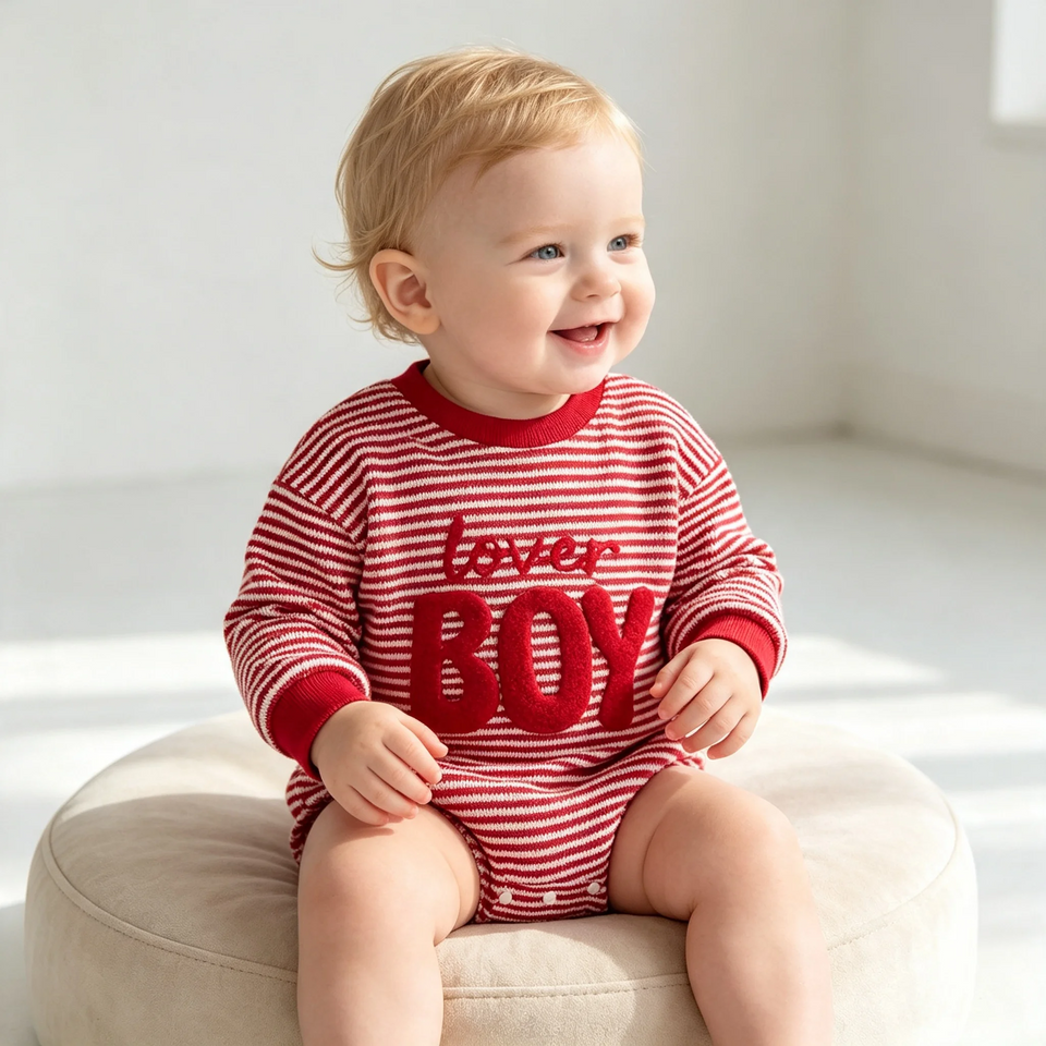 LittleLove – Lief & Comfortabel – Baby Romper met Geborduurde Print