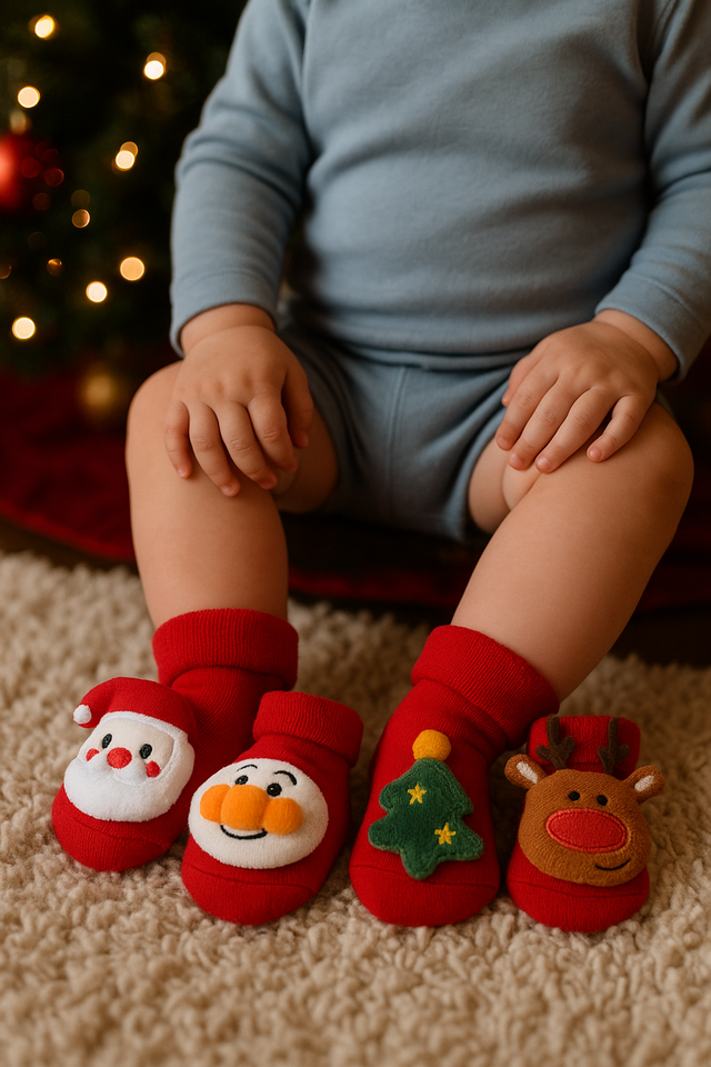 BabyClaus – Dik & Comfortabel – Winter Kerst Sokken met Santa