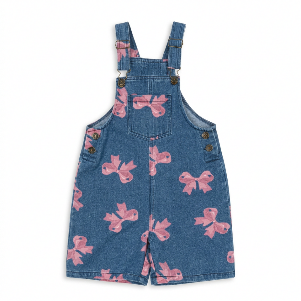 DenimCharm – Vrolijk & Comfortabel – Kinder Tuinbroek met Speelse Print