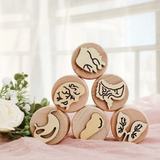WoodStamp – Montessori & Creatief – 6 stuks Houten Kleistempels