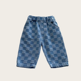 DenimCheck – Comfortabel & Trendy – Kinder Broek met Blokjespatroon