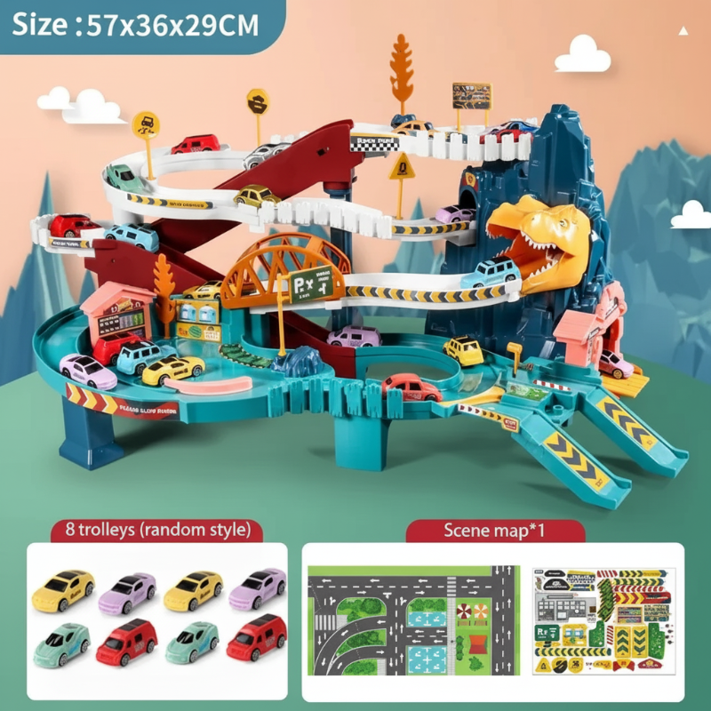 JurassicRun – Stoer & Leerzaam – Dino Racebaan met Auto’s