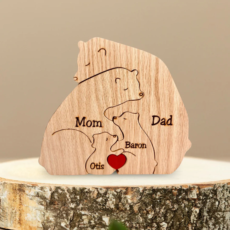 Family Puzzle™ – Gepersonaliseerd Moederdag Cadeau met Berenfamilie