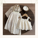 TinyLuxe – Zomerset Kanten Top en Broek met wijde pijpen
