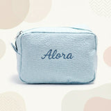 Striped Name Pouch – Gepersonaliseerd & Stijlvol – Make-up Tas