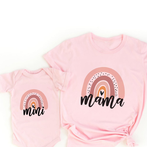Mini Fashion™ - Mama & Dochter - Matchende Shirt & Romper