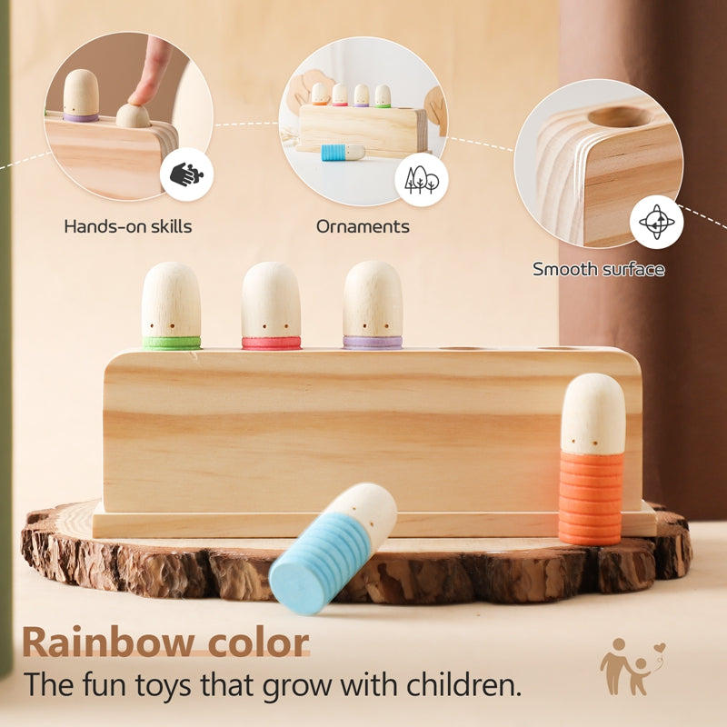 Color Spring– Spelend & Ontwikkelend – Sensorisch Houten Babyspeelgoed