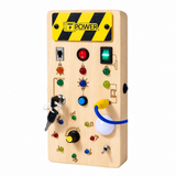 TinyTech – Houten Busy Board met Lichtjes & Schakelaars – Educatief Speelgoed