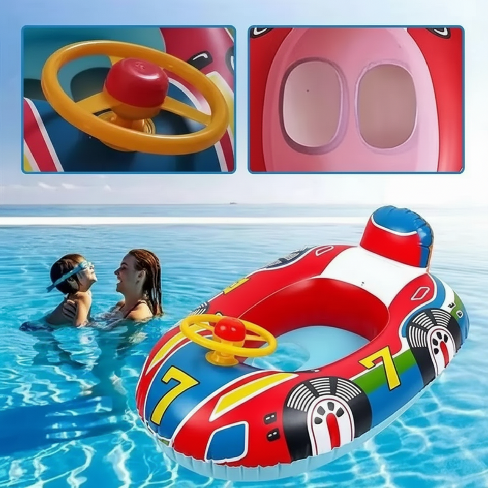 SplashFun – Waterpret & Actie – Opblaasbare Raceboot Zwemband
