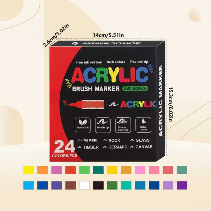 ColorCraft – Creatief & Duurzaam – Acrylmarkers met penseelpunt