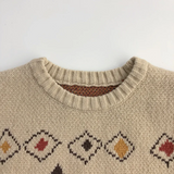LittleRetro – Warm & Stijlvol – Gebreide Kindertrui met Diamantmotief