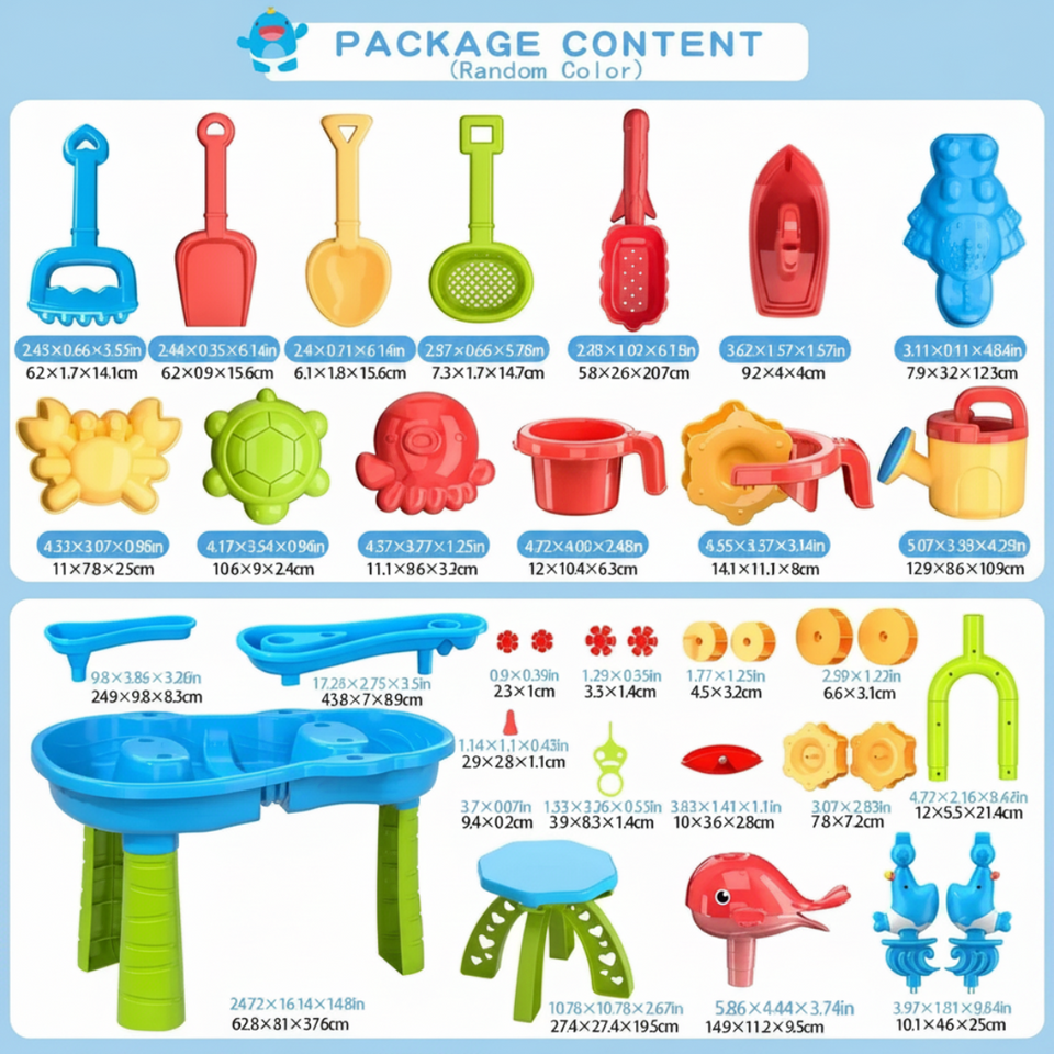 Splashplay – Zomerplezier & Ontdekken – 3-laags Zand- en Waterspeeltafel