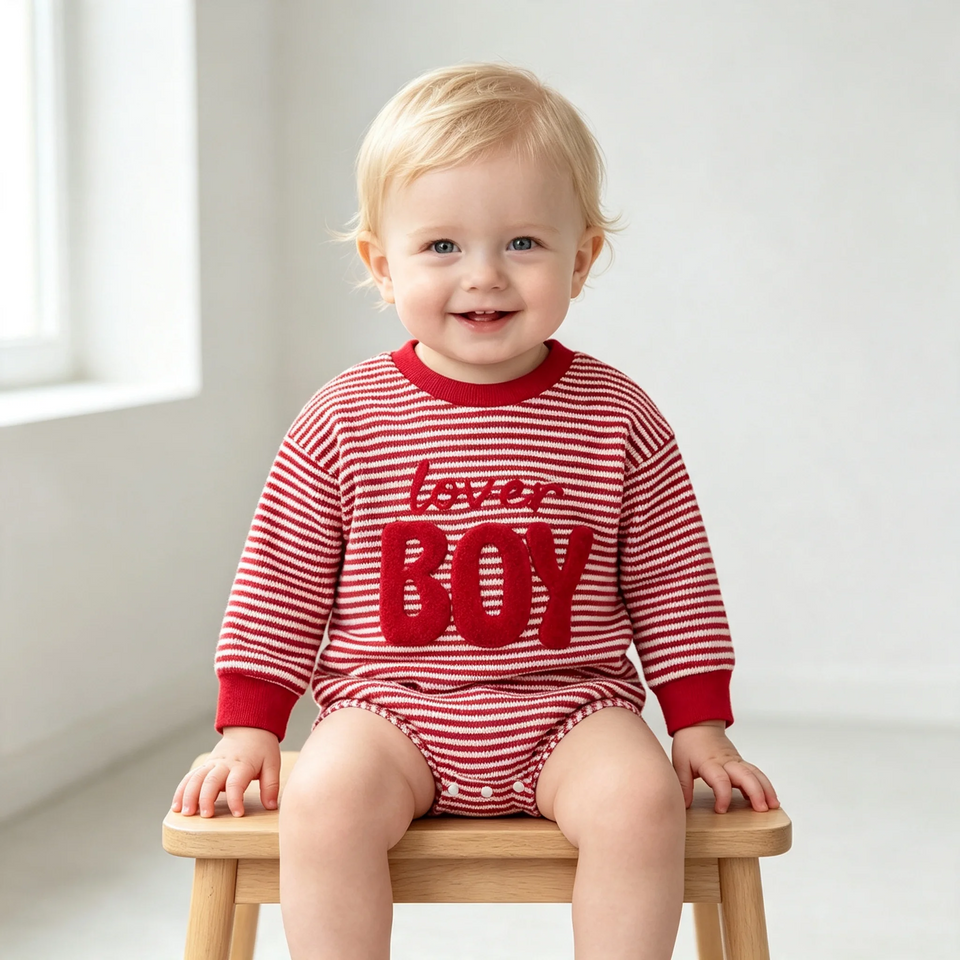LittleLove – Lief & Comfortabel – Baby Romper met Geborduurde Print