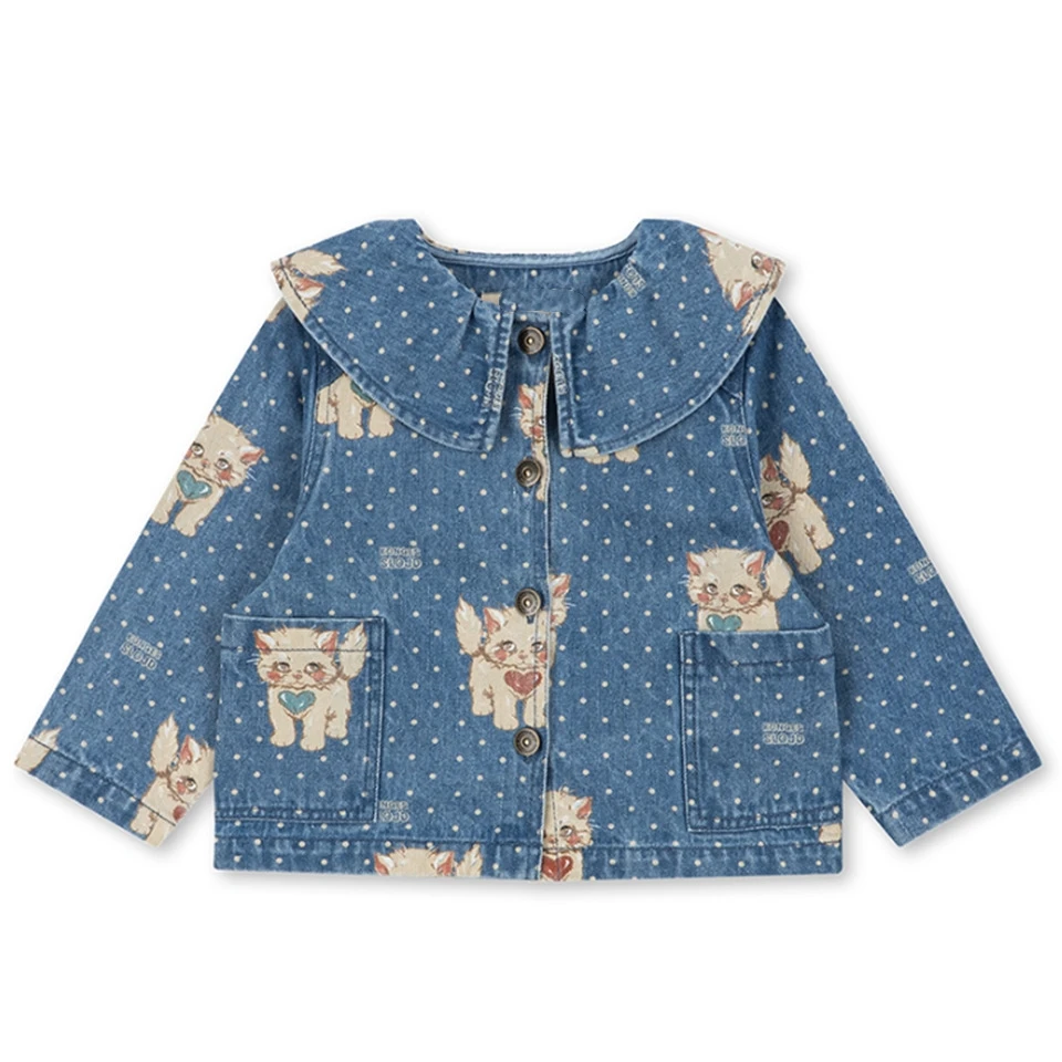 DenimBloom – Schattig & Trendy – Kinder Spijkerjasje met Peter Pan Kraag