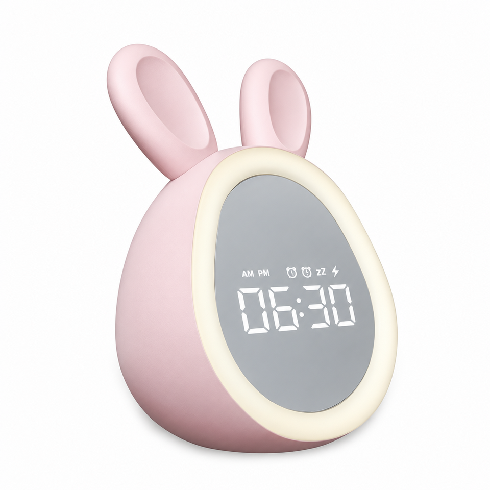 BunnyGlow – Schattig & Praktisch – Digitale Kinderwekker met Nachtlampje