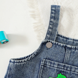 DinoDenim – Stoer & Speels – Kinder Tuinbroek met Cartoonprints