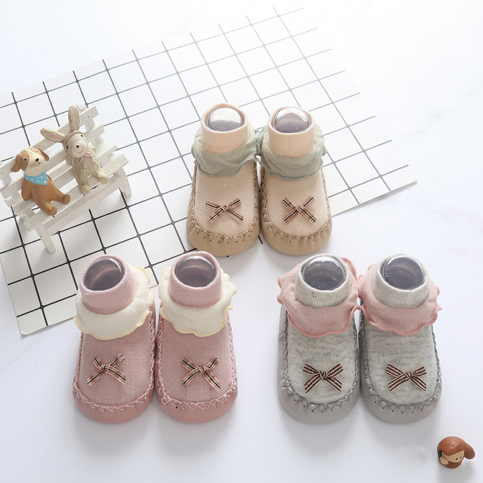 TinyFeet – Zacht & Ademend – Antislip Schoentjes met Strik