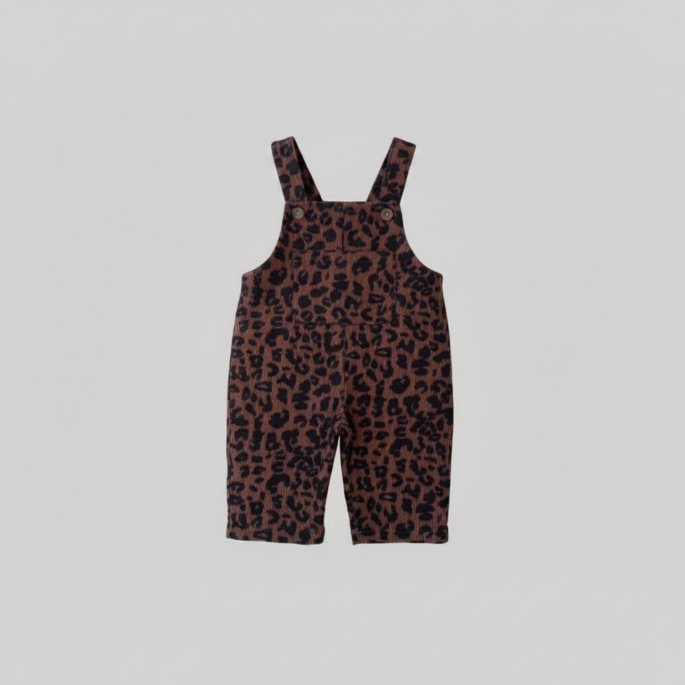 LeopardChic – Trendy & Comfortabel – Meisjes Tuinbroek met Luipaardprint