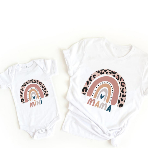 Mini Fashion™ - Mama & Dochter - Matchende Shirt & Romper