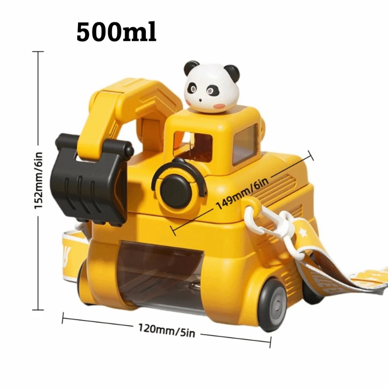 TinyExcavators – Uniek & Functioneel – Graafmachine Waterfles met Rietje