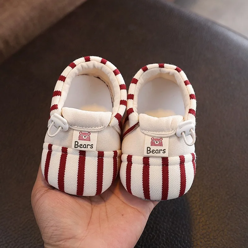 TinyToes – Zacht & Warm – Baby Eerste Schoentjes met Gestreept Design